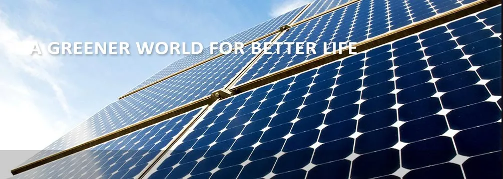Close view of a solar array against a bright sky